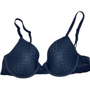 Victoria's Secret Uplift Semi Demi Bra 32C Blue Underwire Fast Shipping‎